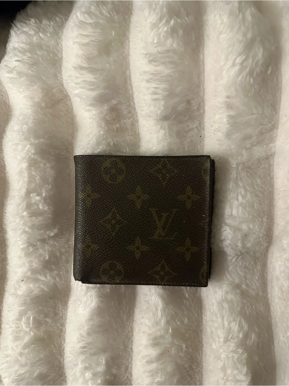 Vintage Brown Monogram Canvas Bifold Wallet